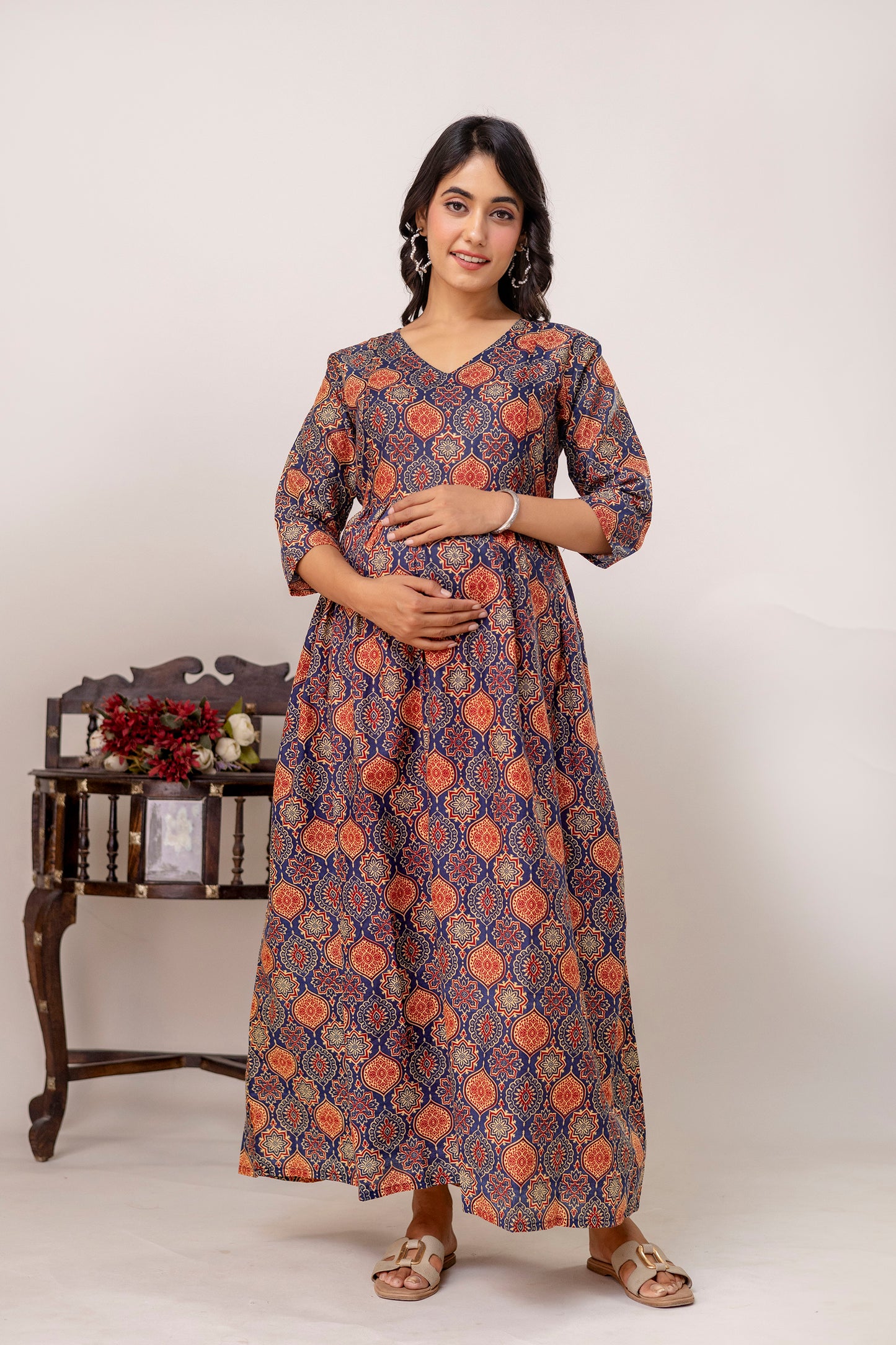 Buy 2 Get 1 Free - Deep Pockets, Hidden Feeding Zip & Adjustable Belt - Green, Purple & Mughal Blue