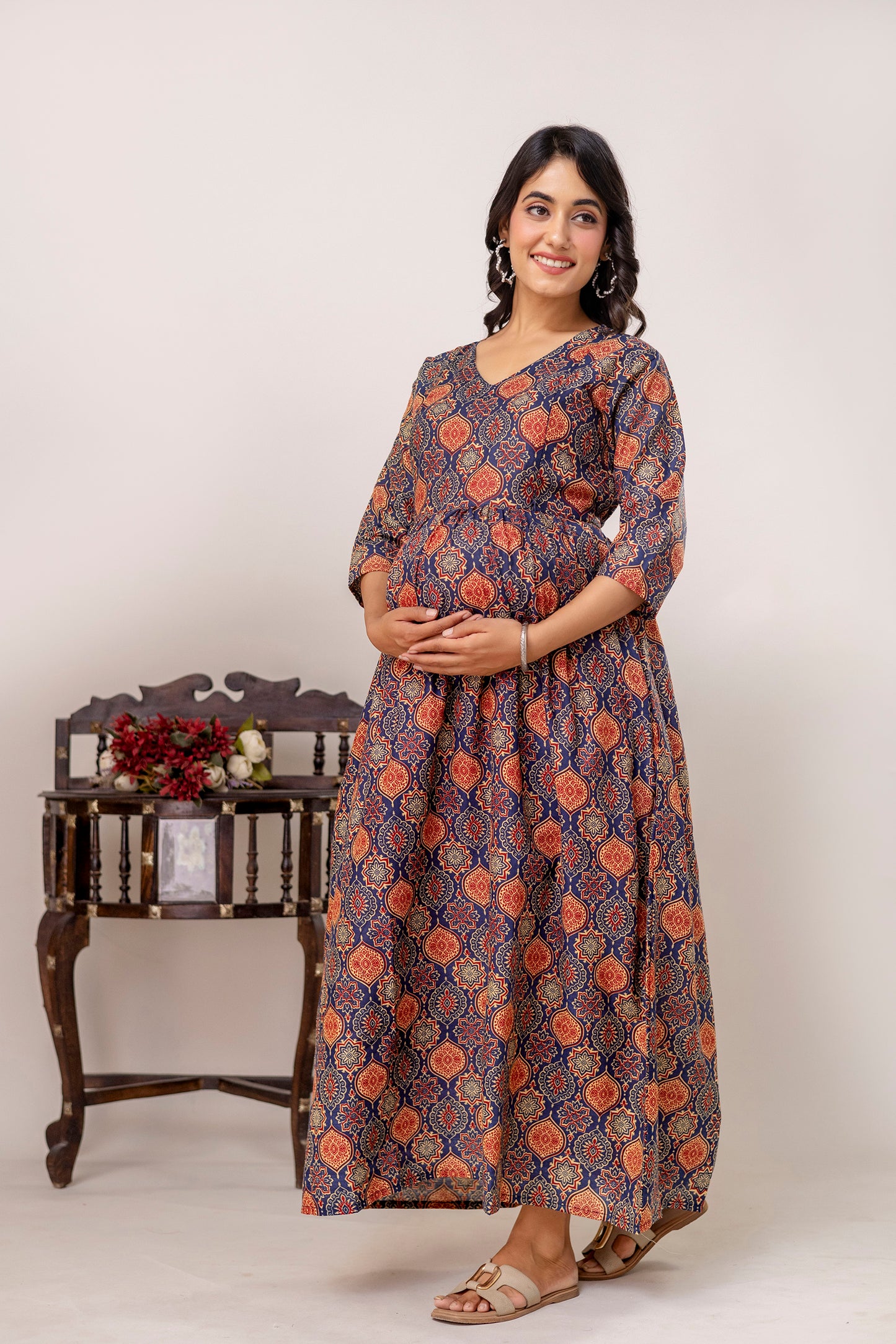 Buy 2 Get 1 Free - Deep Pockets, Hidden Feeding Zip & Adjustable Belt - Green, Purple & Mughal Blue