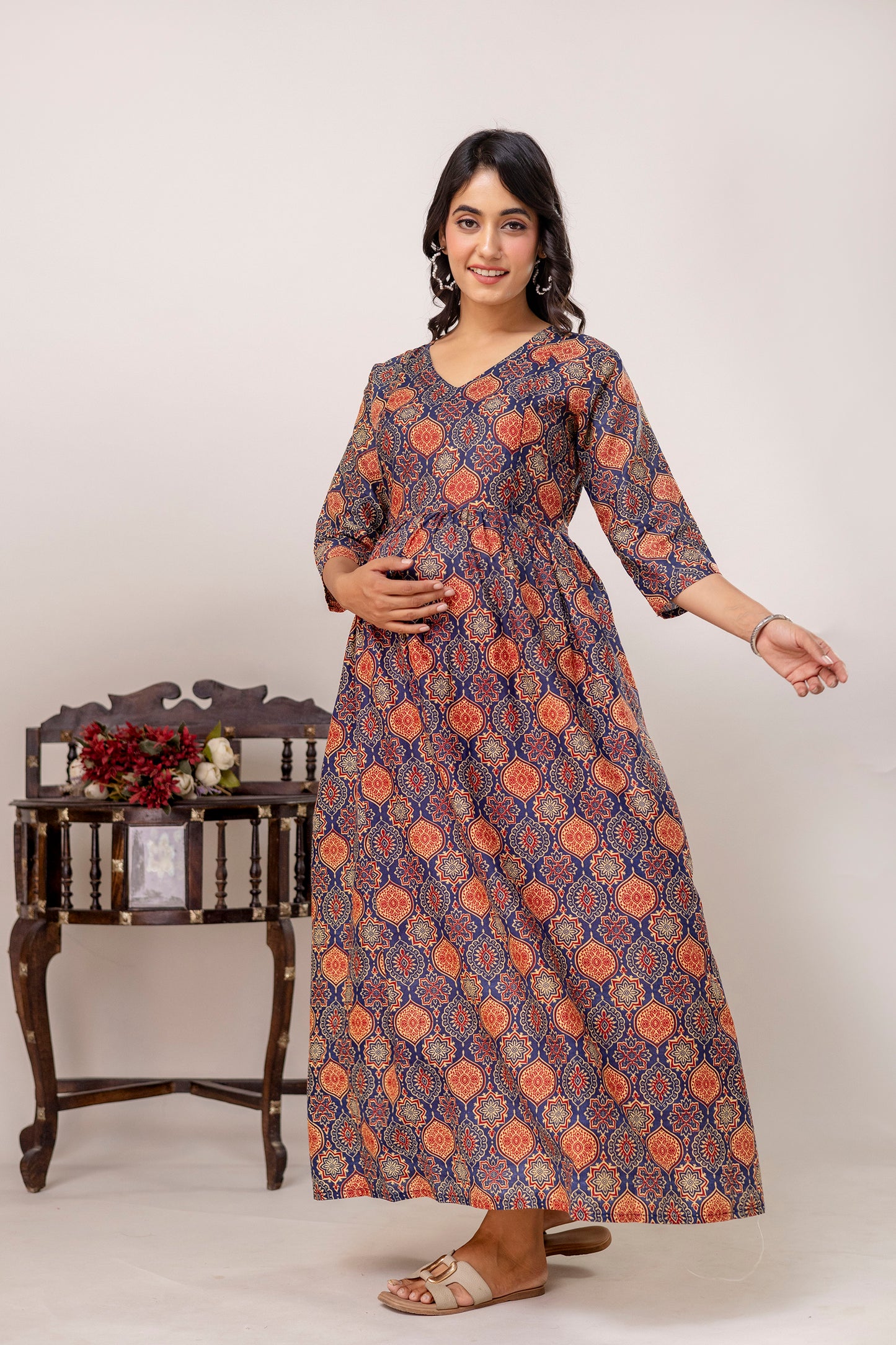 Buy 2 Get 1 Free - Deep Pockets, Hidden Feeding Zip & Adjustable Belt - Green, Purple & Mughal Blue