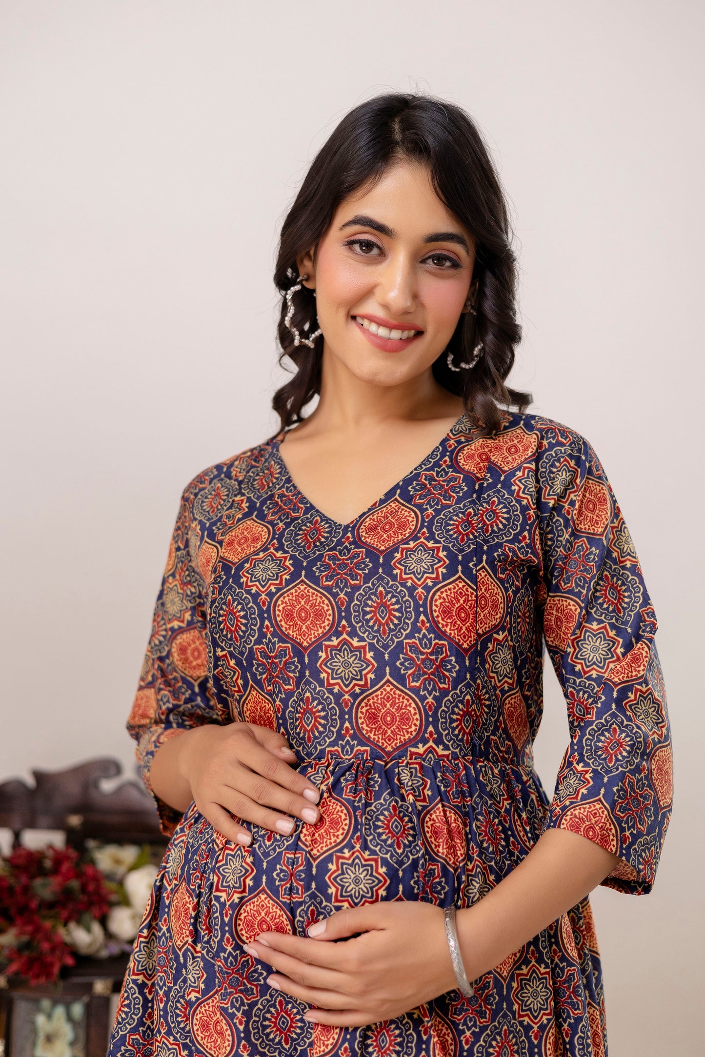 Buy 2 Get 1 Free - Deep Pockets, Hidden Feeding Zip & Adjustable Belt - Green, Purple & Mughal Blue