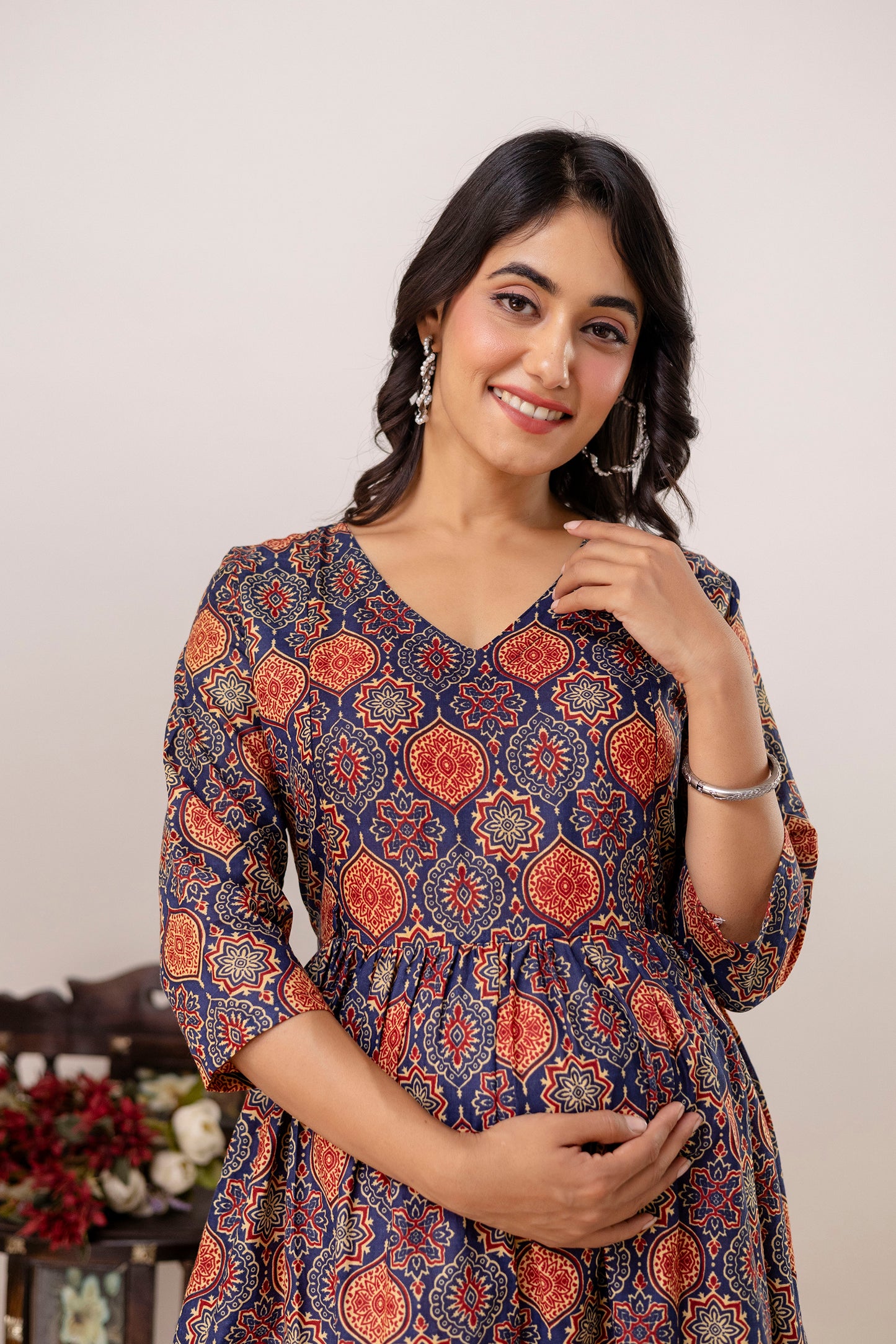 Buy 2 Get 1 Free - Deep Pockets, Hidden Feeding Zip & Adjustable Belt - Green, Purple & Mughal Blue