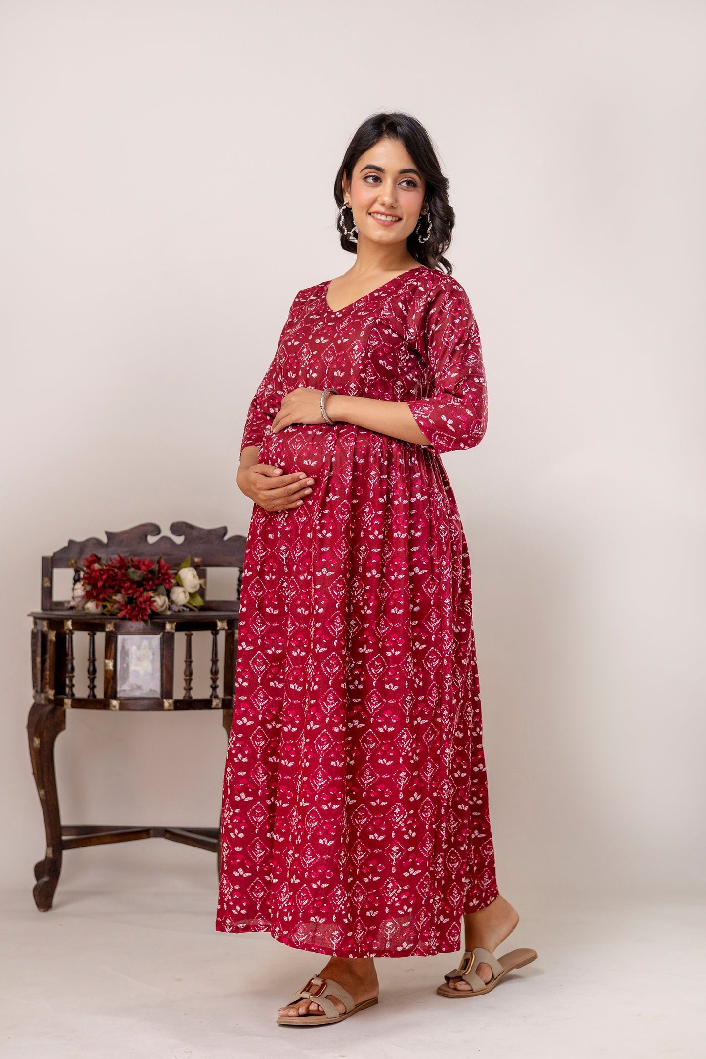 Buy 2 Get 1 Free - Deep Pockets, Hidden Feeding Zip & Adjustable Belt - Orange, Slim Red, Mughal Blue