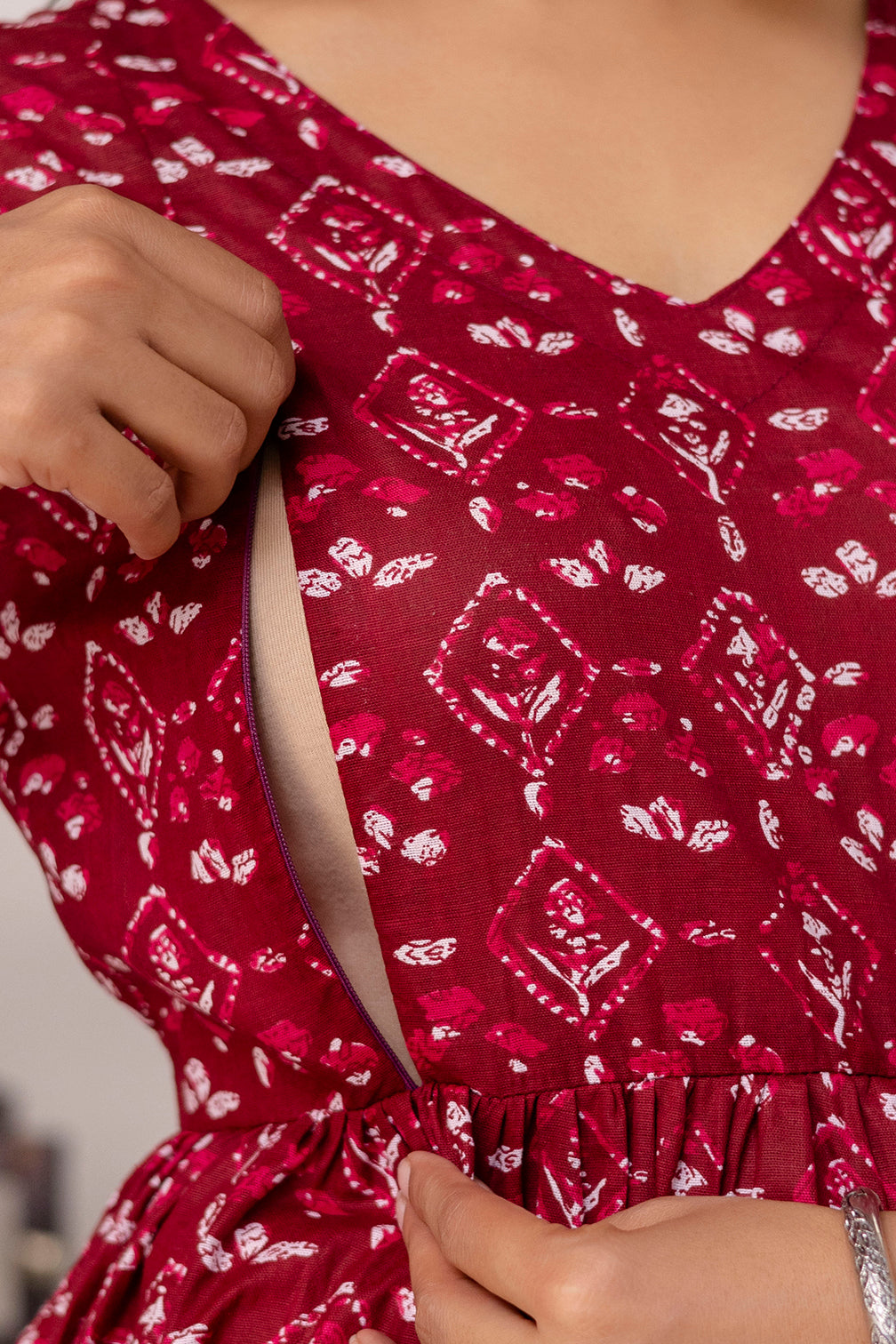 Buy 2 Get 1 Free - Deep Pockets, Hidden Feeding Zip & Adjustable Belt - Orange, Slim Red, Mughal Blue