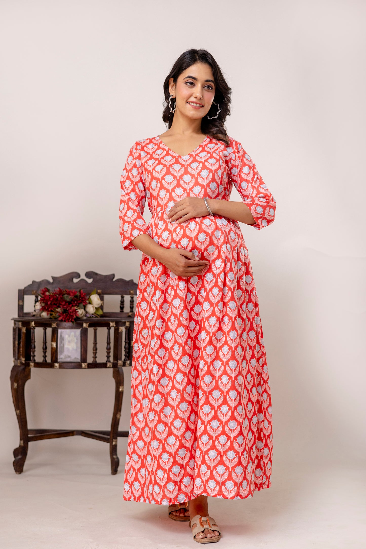 Buy 2 Get 1 Free - Deep Pockets, Hidden Feeding Zip & Adjustable Belt - Orange, Slim Red, Mughal Blue