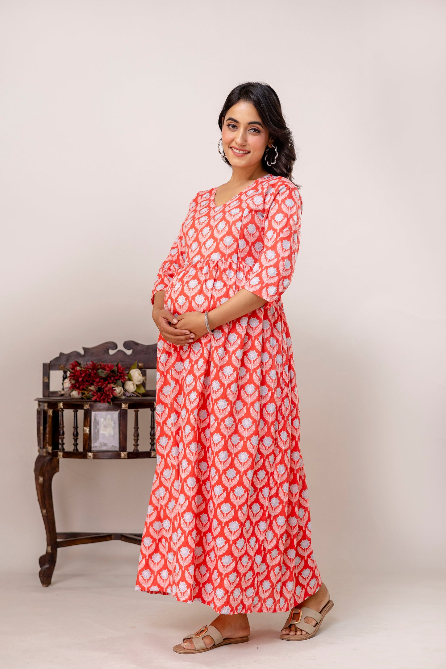 Buy 2 Get 1 Free - Deep Pockets, Hidden Feeding Zip & Adjustable Belt - Orange, Slim Red, Mughal Blue