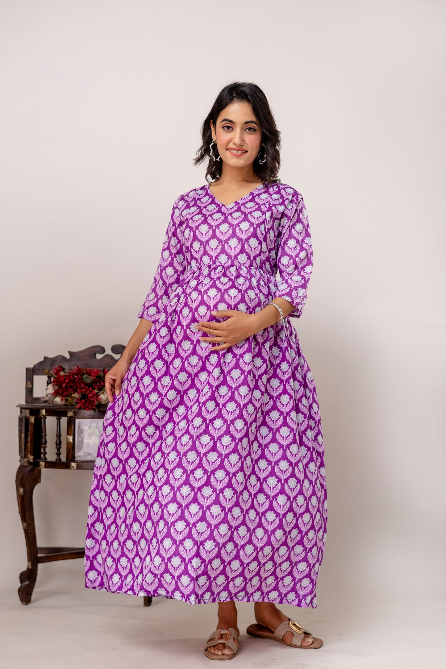 Buy 2 Get 1 Free - Deep Pockets, Hidden Feeding Zip & Adjustable Belt - Green, Purple & Mughal Blue