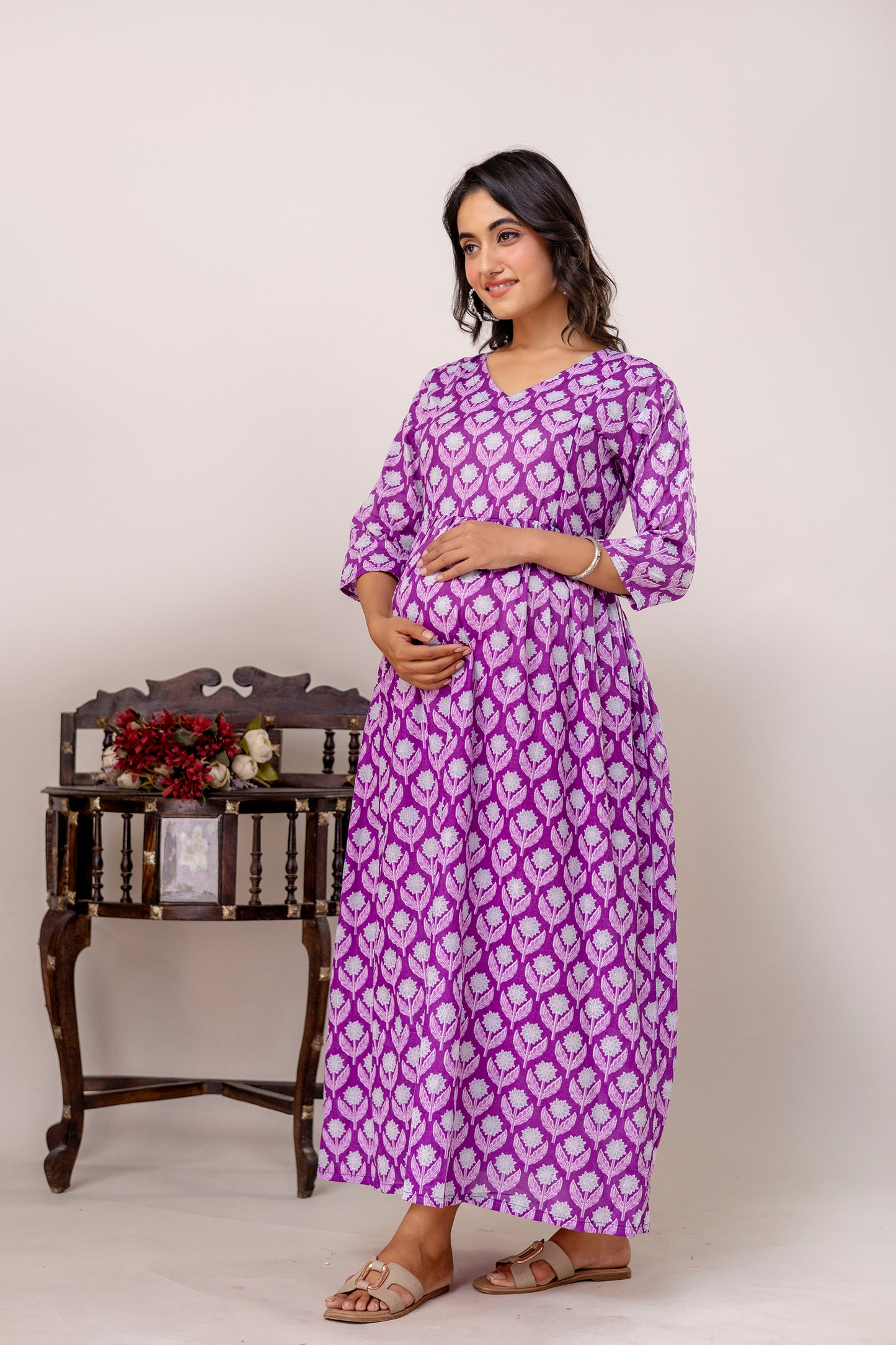 Buy 2 Get 1 Free - Deep Pockets, Hidden Feeding Zip & Adjustable Belt - Green, Purple & Mughal Blue