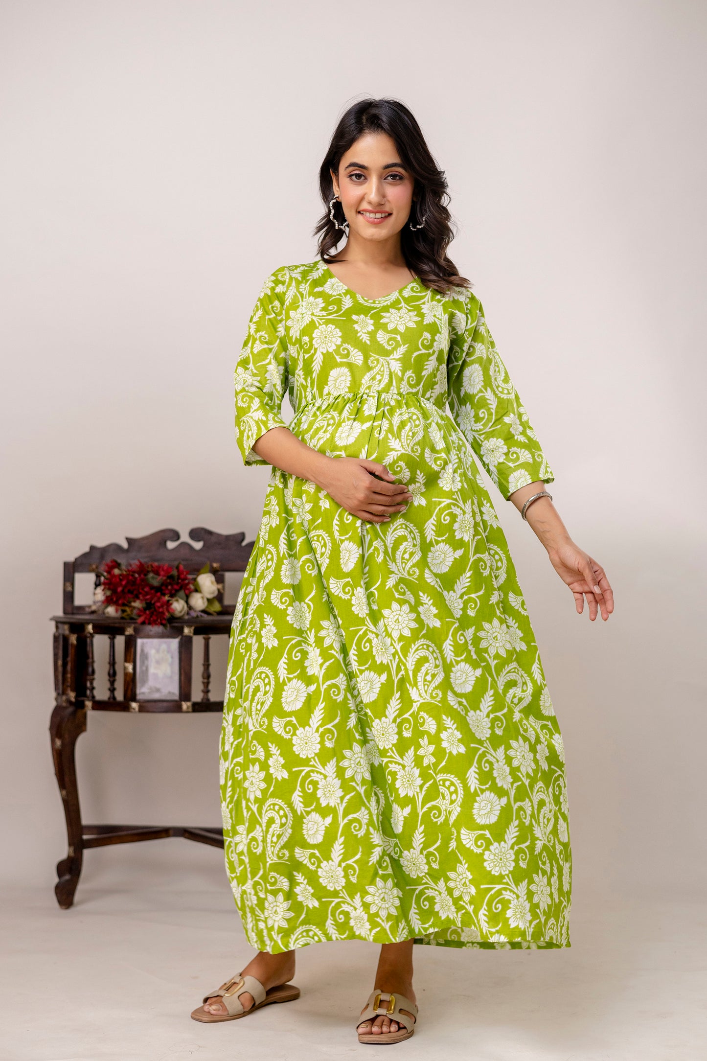 Buy 2 Get 1 Free - Deep Pockets, Hidden Feeding Zip & Adjustable Belt - Green, Cyan & Mughal Red