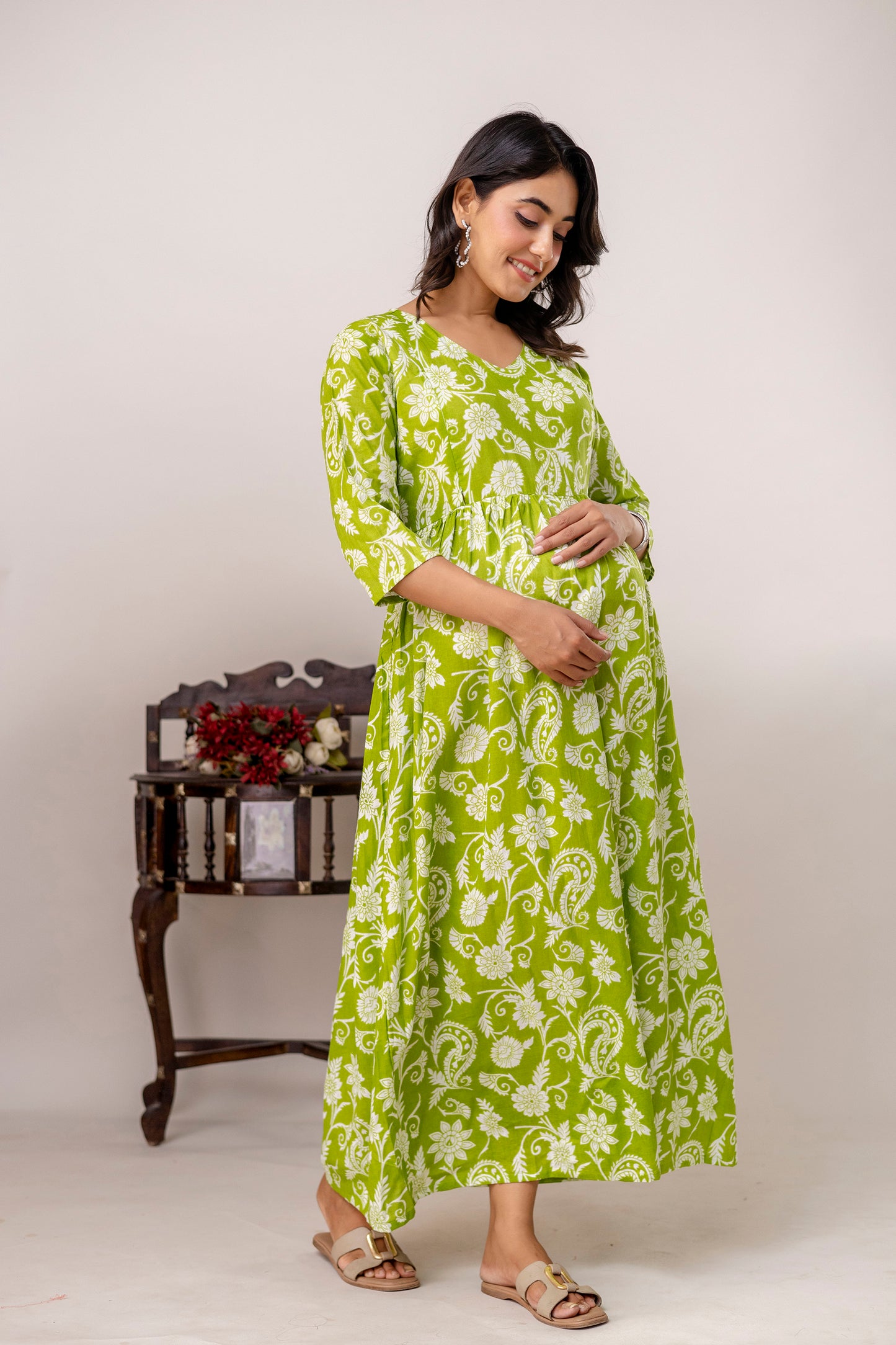 Buy 2 Get 1 Free - Deep Pockets, Hidden Feeding Zip & Adjustable Belt - Green, Cyan & Mughal Red