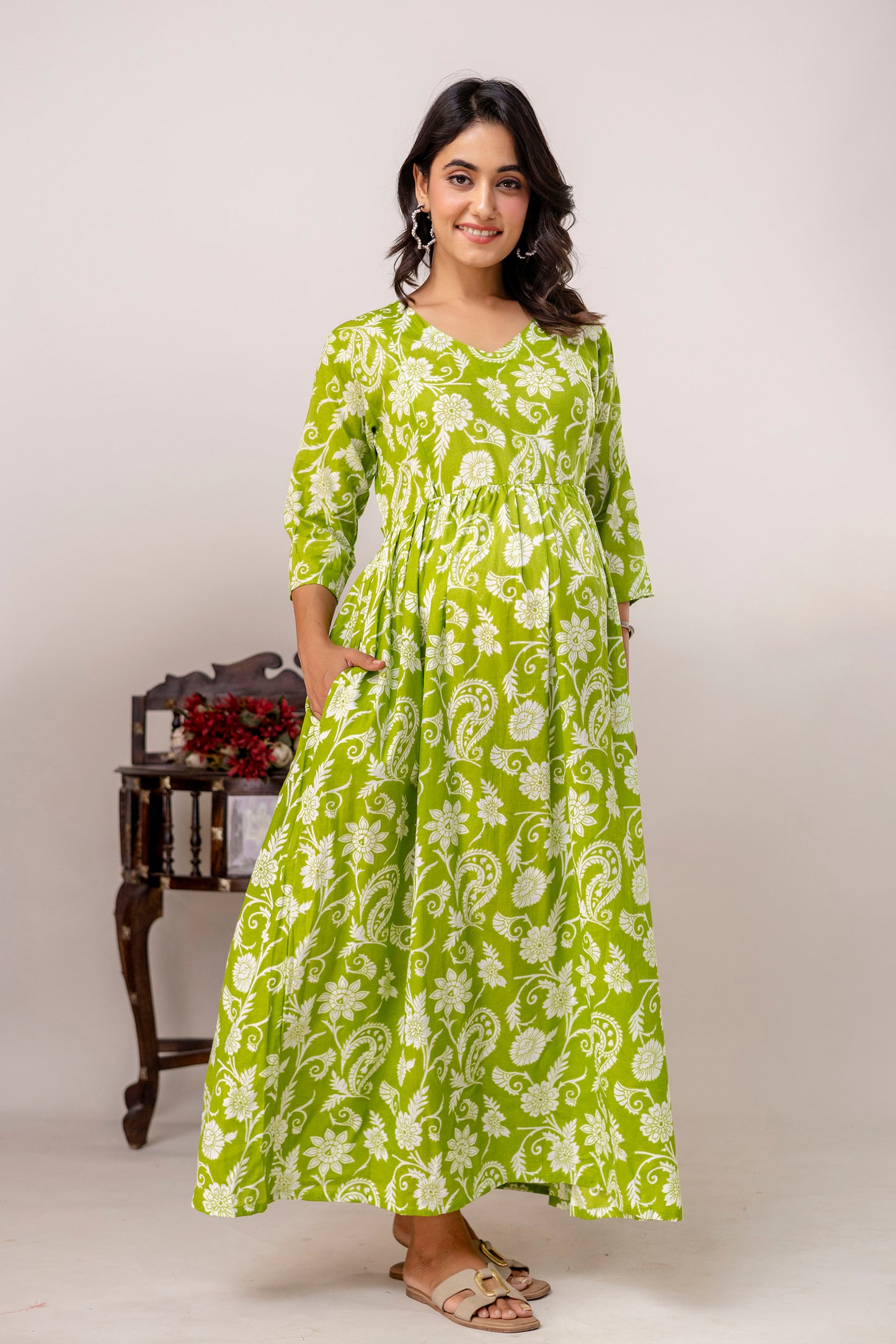 Buy 2 Get 1 Free - Deep Pockets, Hidden Feeding Zip & Adjustable Belt - Green, Cyan & Mughal Red