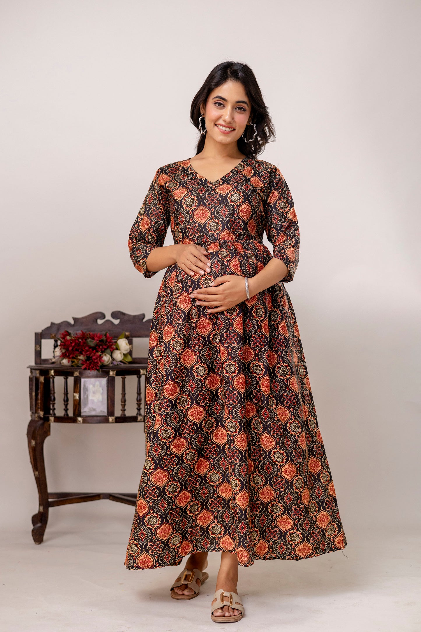 Buy 2 Get 1 Free - Deep Pockets, Hidden Feeding Zip & Adjustable Belt - Mughel Black, Red & Mustered