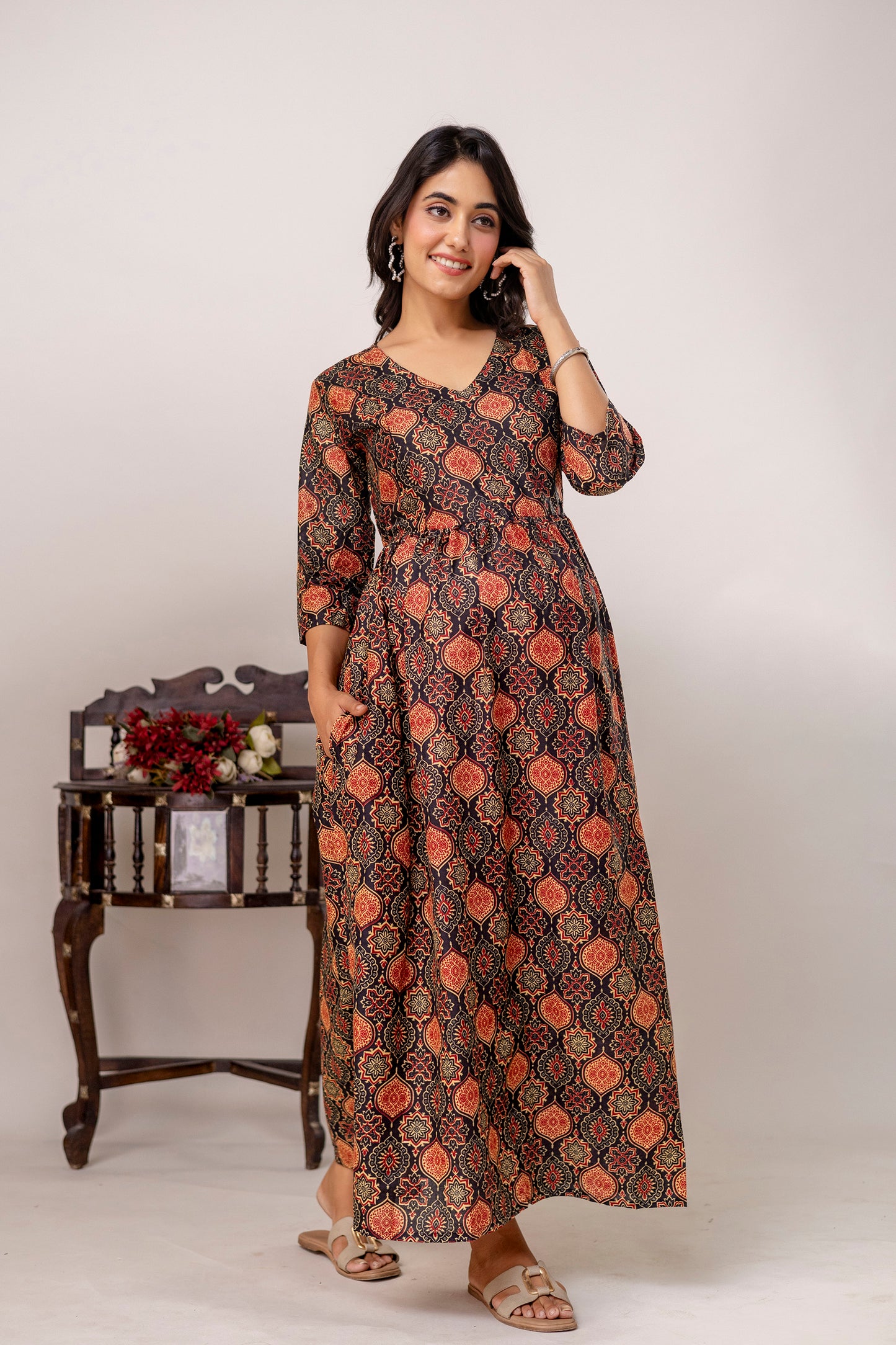 Buy 2 Get 1 Free - Deep Pockets, Hidden Feeding Zip & Adjustable Belt - Mughel Black, Red & Mustered