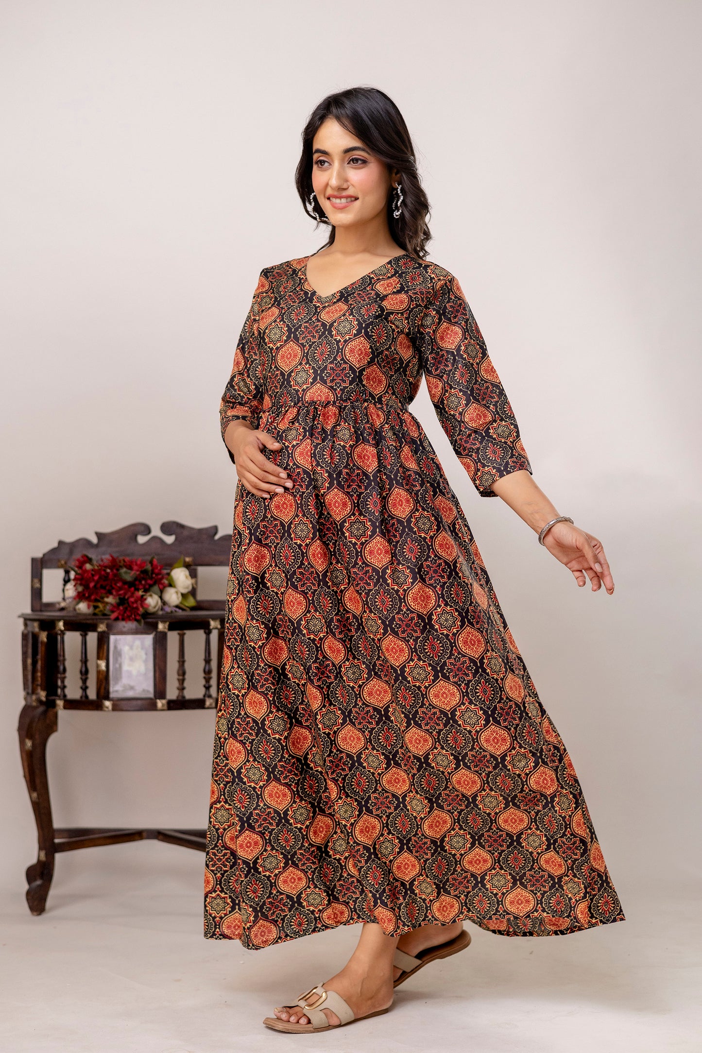 Buy 2 Get 1 Free - Deep Pockets, Hidden Feeding Zip & Adjustable Belt - Mughel Black, Red & Mustered