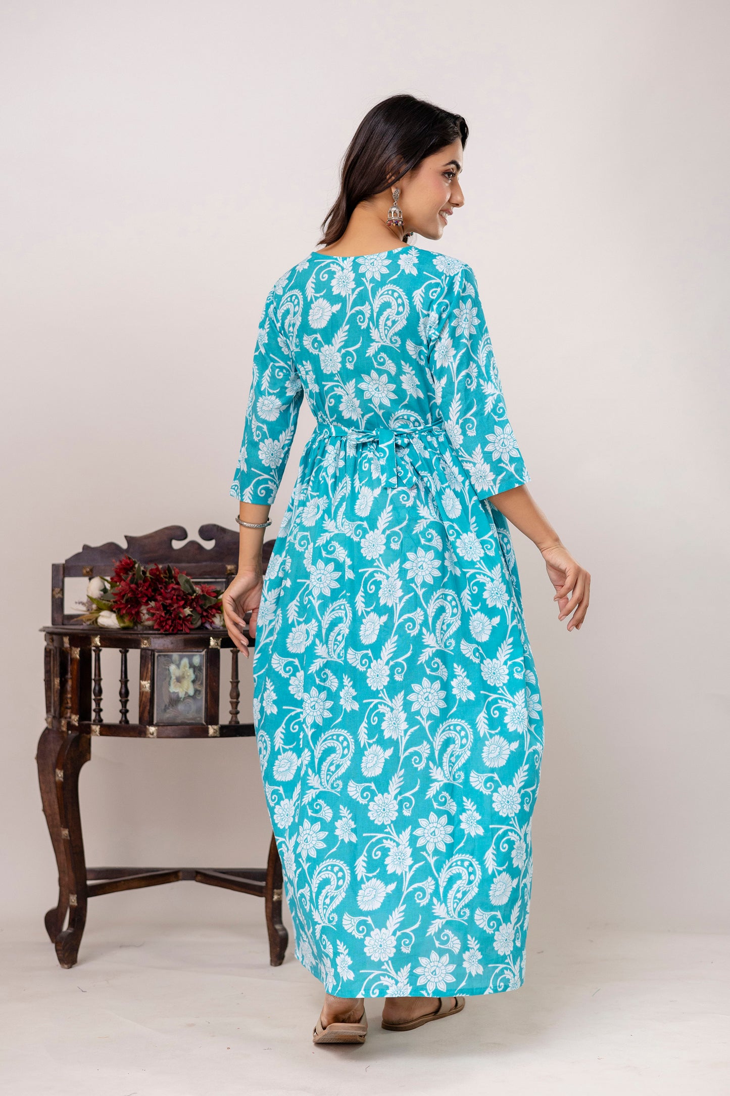 Buy 2 Get 1 Free - Deep Pockets, Hidden Feeding Zip & Adjustable Belt - Green, Cyan & Mughal Red