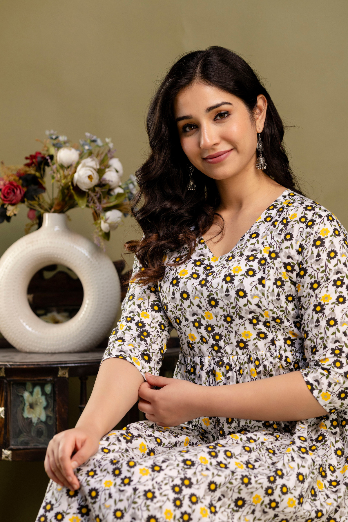 Pure Cotton Maternity Dress With Both-Side Hidden Zip - Bee Sunshine