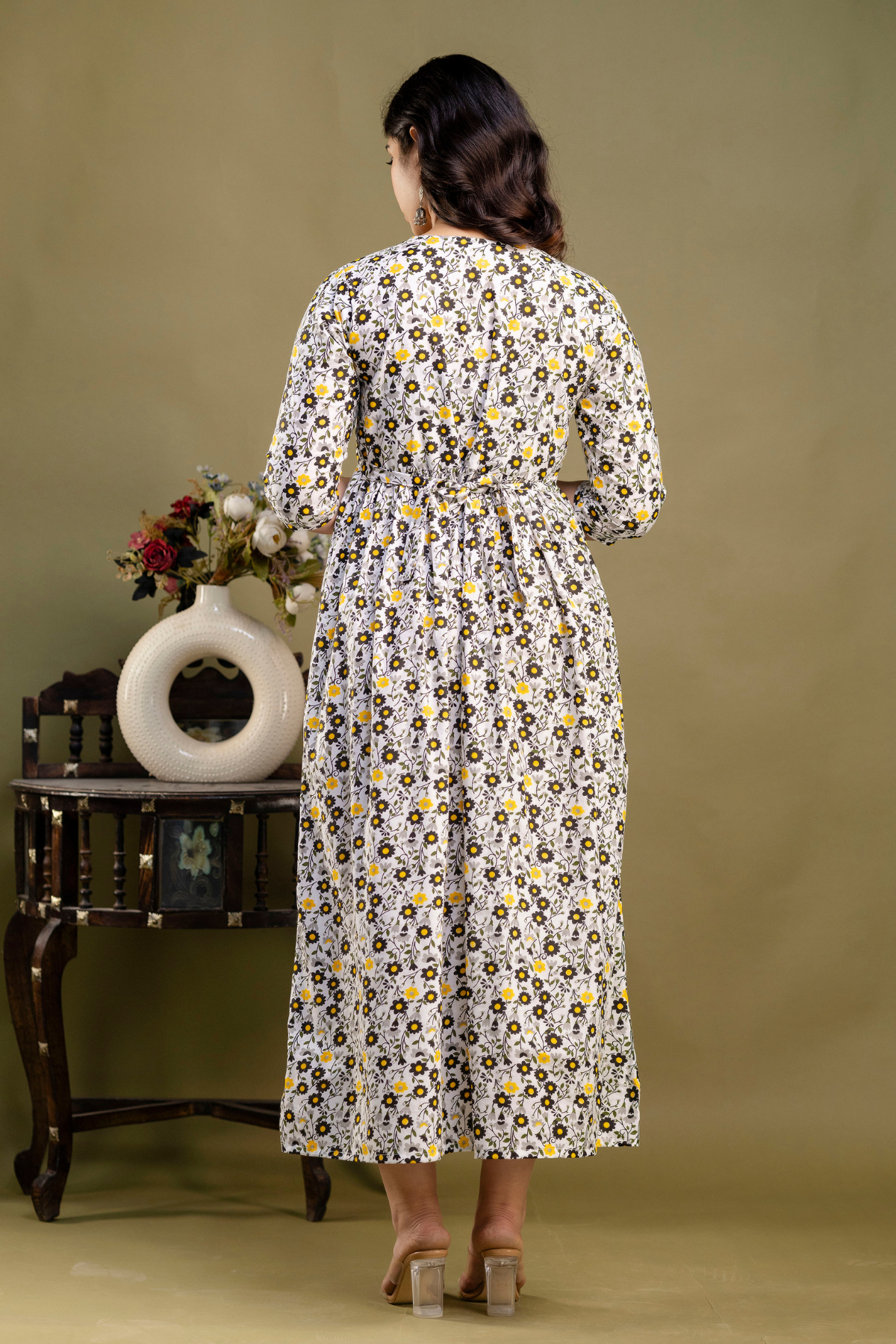 Pure Cotton Maternity Dress With Both-Side Hidden Zip - Bee Sunshine