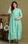 Pure Cotton Maternity Dress With Both-Side Hidden Zip - aqua